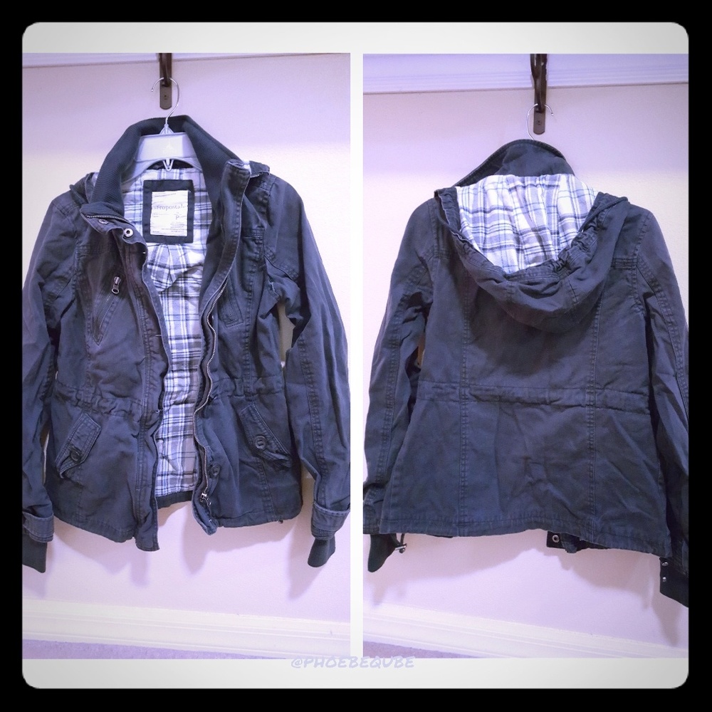 Aeropostale Zip Twill Hoodie Jacket